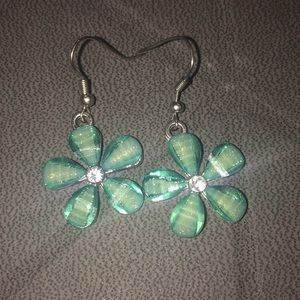 Blue flower earrings